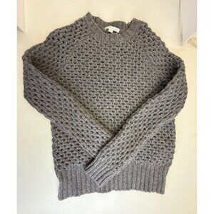 See by Chloe Sweater Chunky Open Knit Black Small 8 Virgin Wool Round Neck Goth